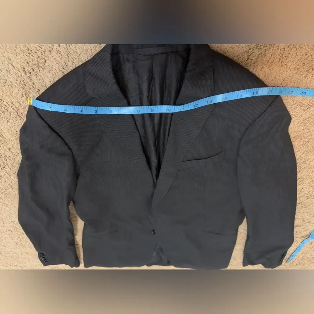 Armani Collezioni Black Pinstripe Blazer